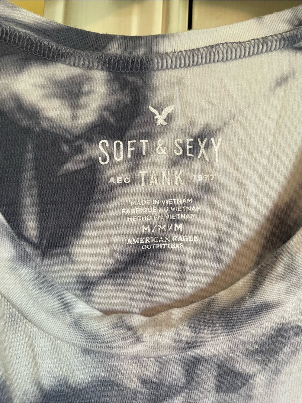 American Eagle Outfitters Soft & Sexy Tie-Dye Tank - Light blue & dark blue